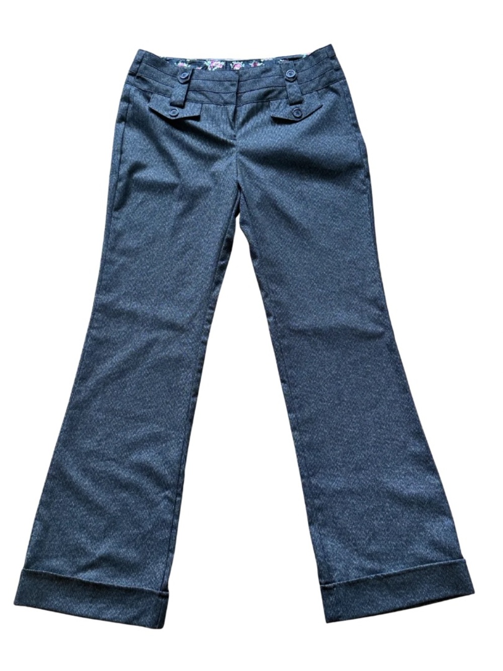 Joe Benbasset Navy Boot-Cut Pants with Cuff Detail